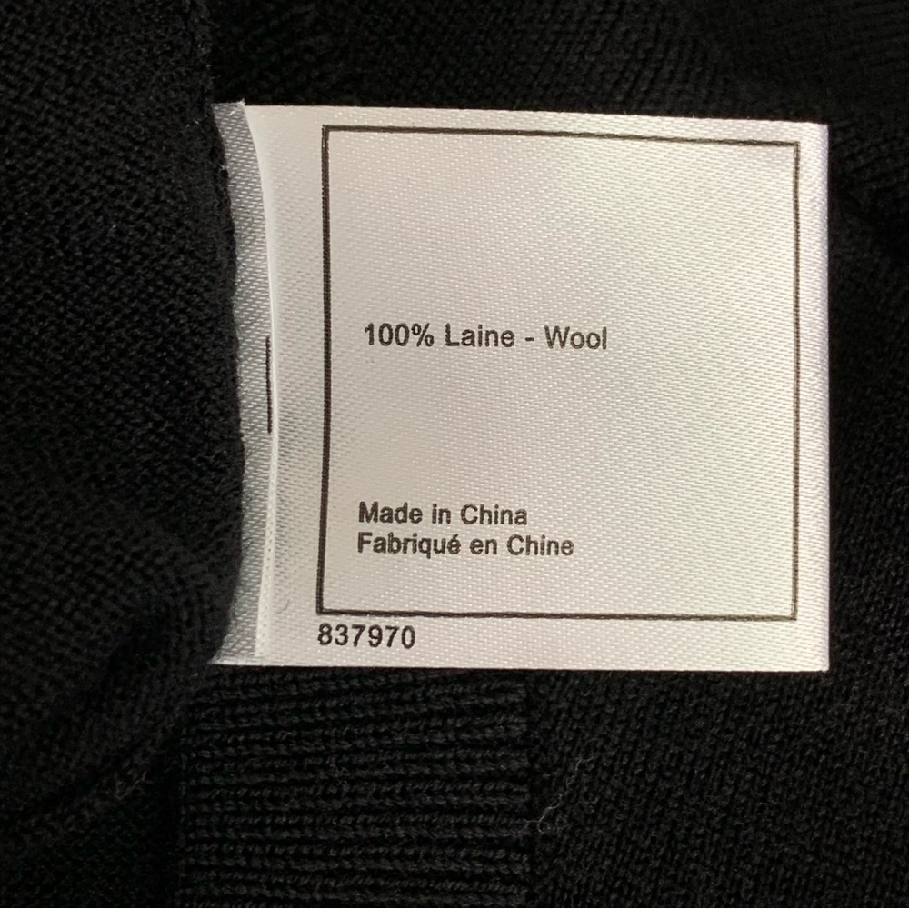 CHANEL Uniform Women's Black Crew Neck Long Sleeve 100% Wool Sweater Size Small - Picture 13 of 13